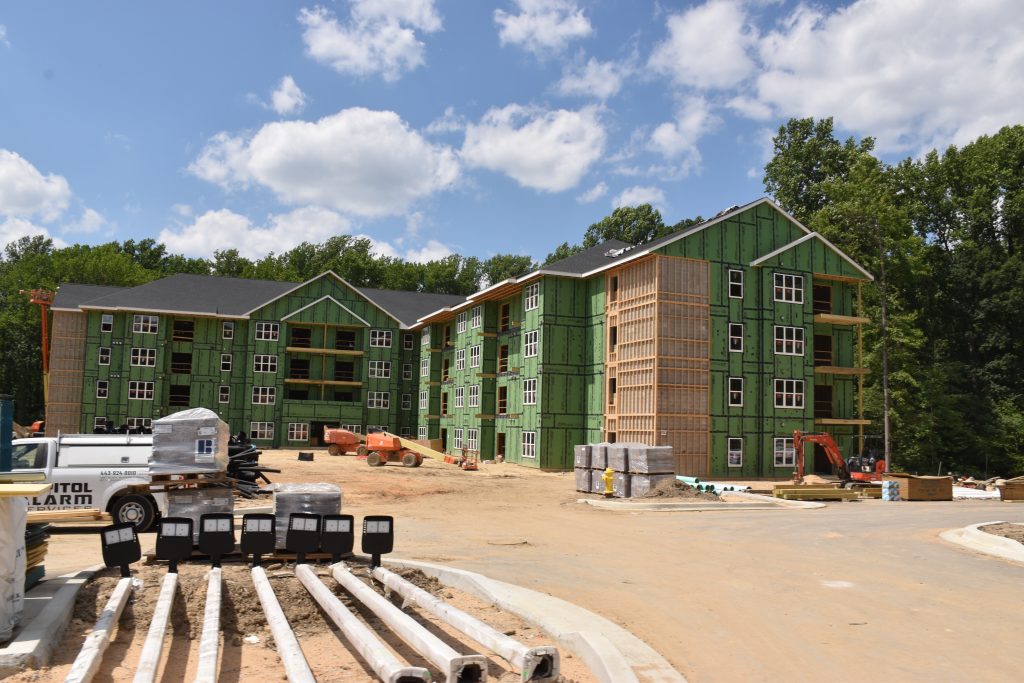 Exterior image of Eagle Park's senior living building.