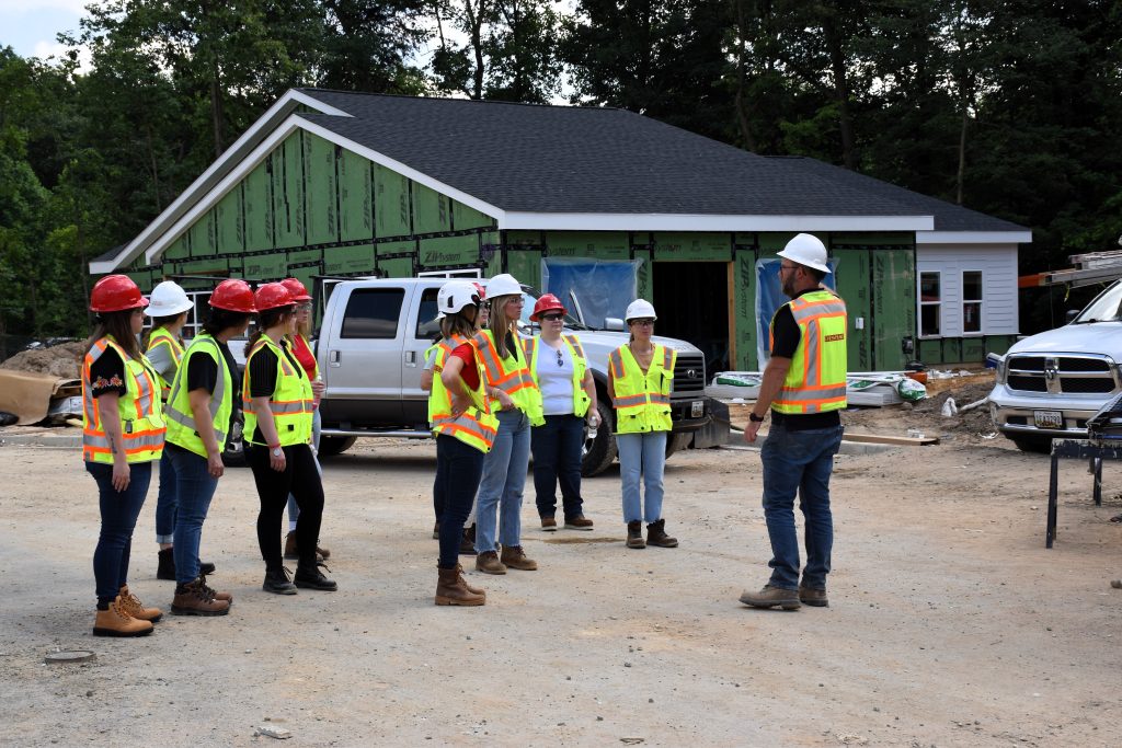 Women of Chesapeake learning about the Eagle Park job site.